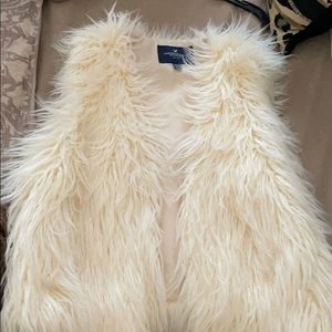 Cream fluffy vest